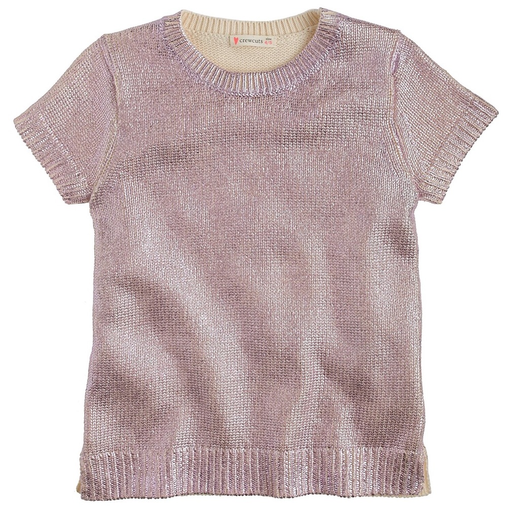 J Crew Girl’s Metallic Short Sleeve Sweater